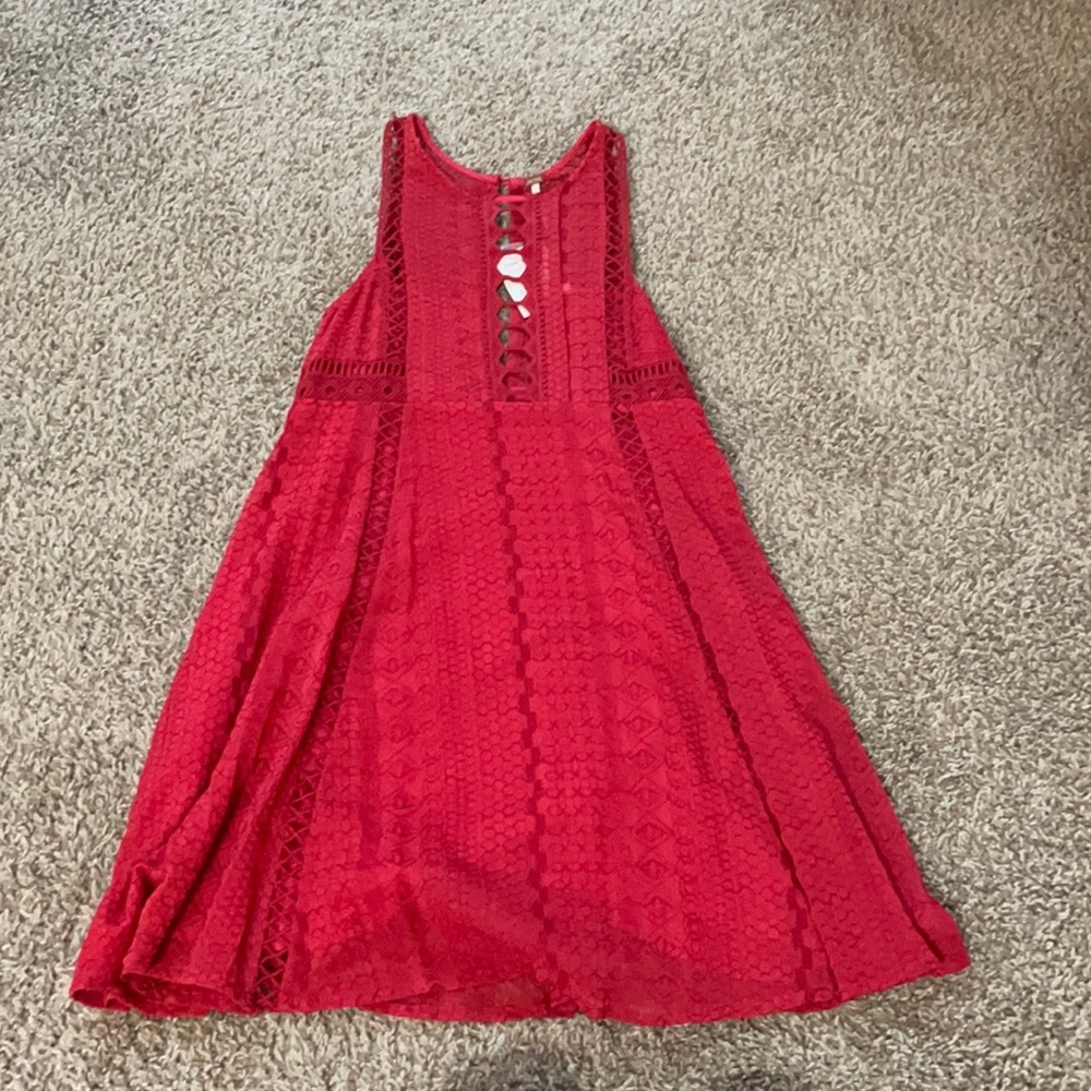 Red lace dress from free people